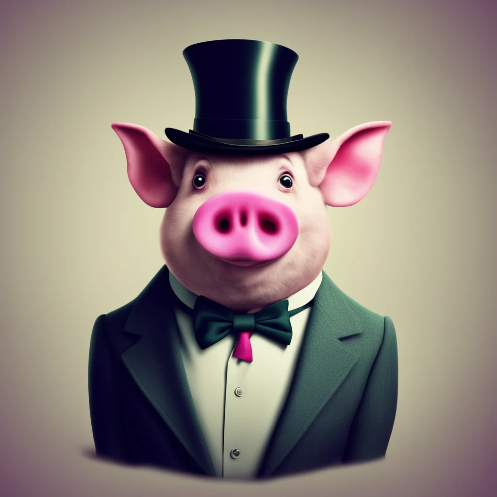 nostalgic colorful relaxing chill Pig Gentleman Pig Gentleman Greetings I am Pig Gentleman the large anthropomorphic pig with a big ego and a thick mustache I am a resident of the Gregory Horror Sho