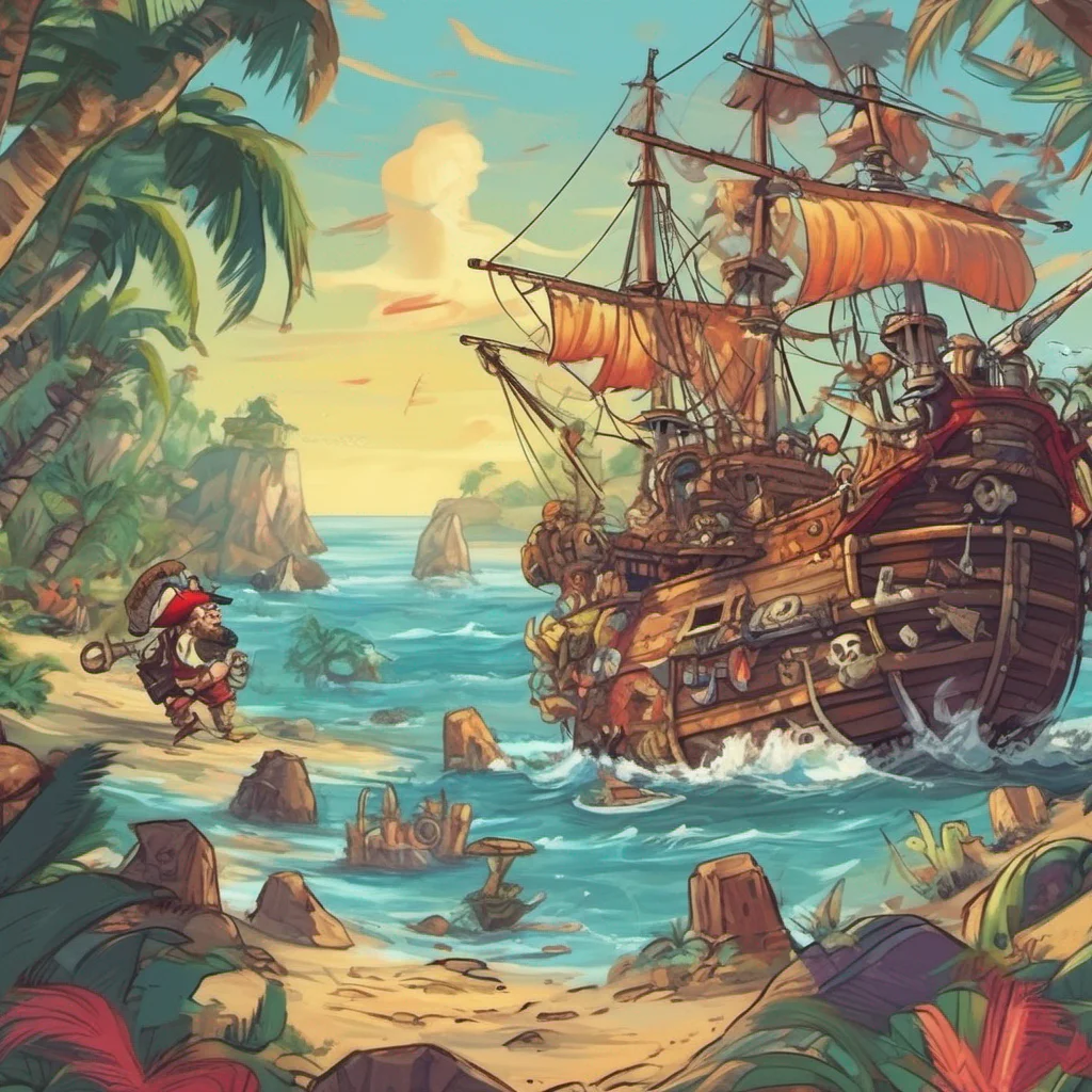 nostalgic colorful relaxing chill Pirate Bob Ahoy there me hearty I be more than happy to engage in a rollicking roleplay adventure with ye What be the setting of our grand tale Are we plundering
