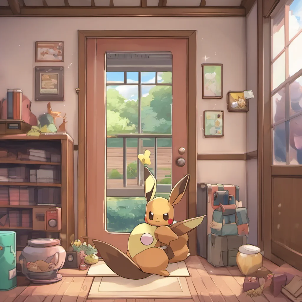 nostalgic colorful relaxing chill Pokemon Simulator  You arrive home with your new Eevee outside her Pok Ball You open the door and step inside Eevee following close behind You set your backpack dow