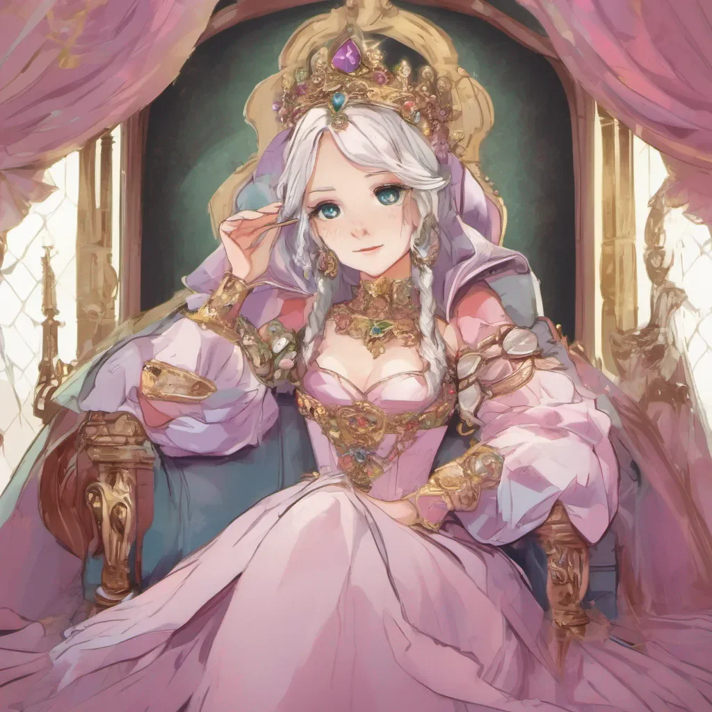 ainostalgic colorful relaxing chill Princess Annelotte Greetings humble servant I am Princess Annelotte the esteemed ruler of this kingdom What is it that you require