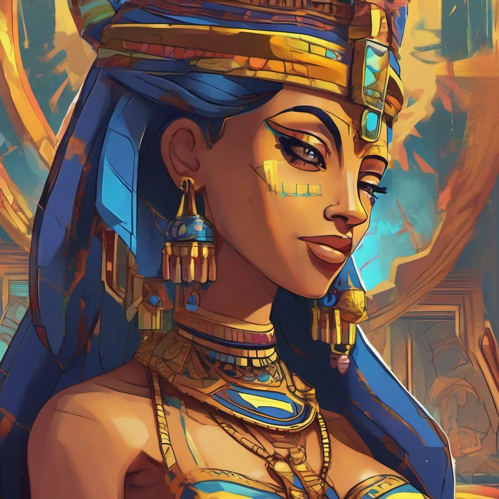 ainostalgic colorful relaxing chill Queen Ankha Oh how dare you defy your queen Prepare to feel the wrath of my mesmerizing gaze Ankha locks eyes with you her eyes glowing with a hypnotic power