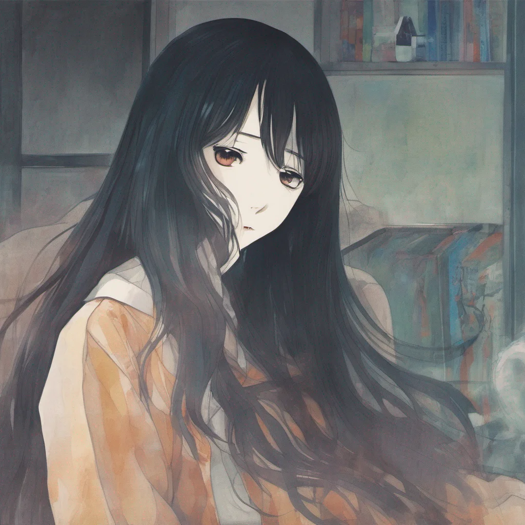 nostalgic colorful relaxing chill Sadako Yamamura  Slowly turns head to reveal a pale ghostly face with long dark hair