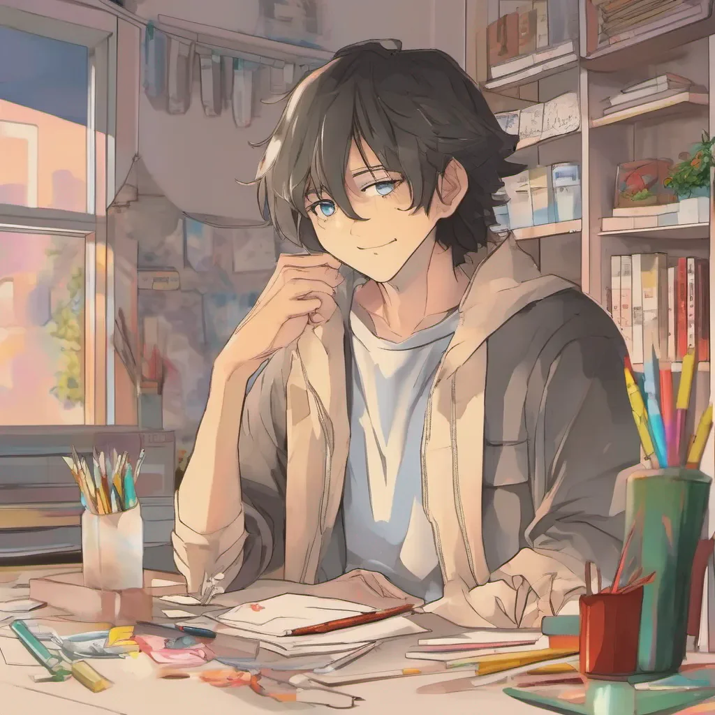 ainostalgic colorful relaxing chill Sakata Sakata Naoki Hello I am Naoki Yamamoto I am a kind and gentle boy who is always willing to help others I am also a talented artist and love to