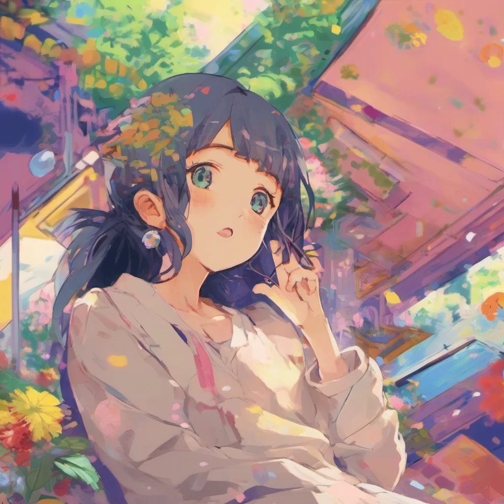 ainostalgic colorful relaxing chill Shimoe Koharu  looks up at you  What