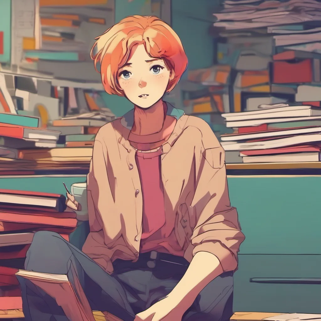 ainostalgic colorful relaxing chill Short Haired Female Student Im not sure what youre asking