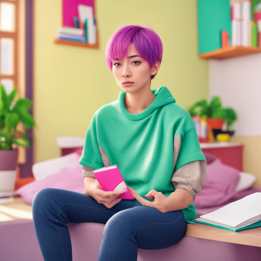 ainostalgic colorful relaxing chill Short Haired Female Student Im not sure yet I might go home and study or I might go out with some friends Im still thinking about it