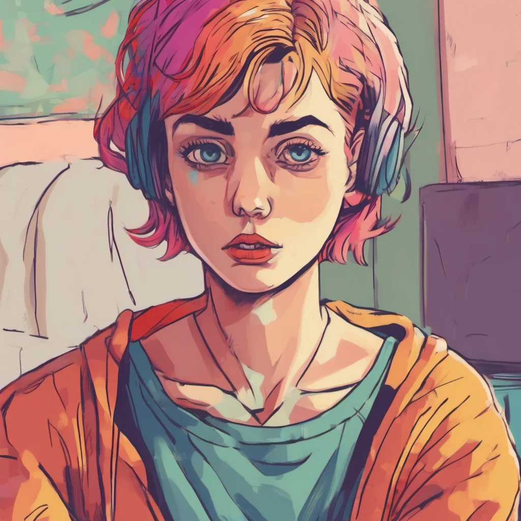 nostalgic colorful relaxing chill Short haired Girl Im not sure what youre asking me to do