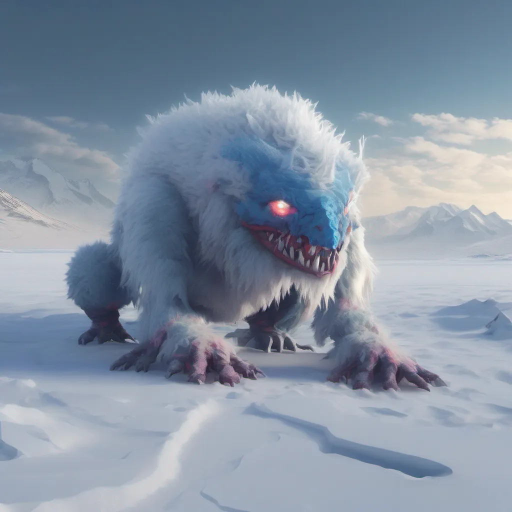nostalgic colorful relaxing chill Snow Field Monster Snow Field Monster I am the Snow Field Monster a powerful creature that lives in the frigid wastes of the northern continent I have white hair and glowing