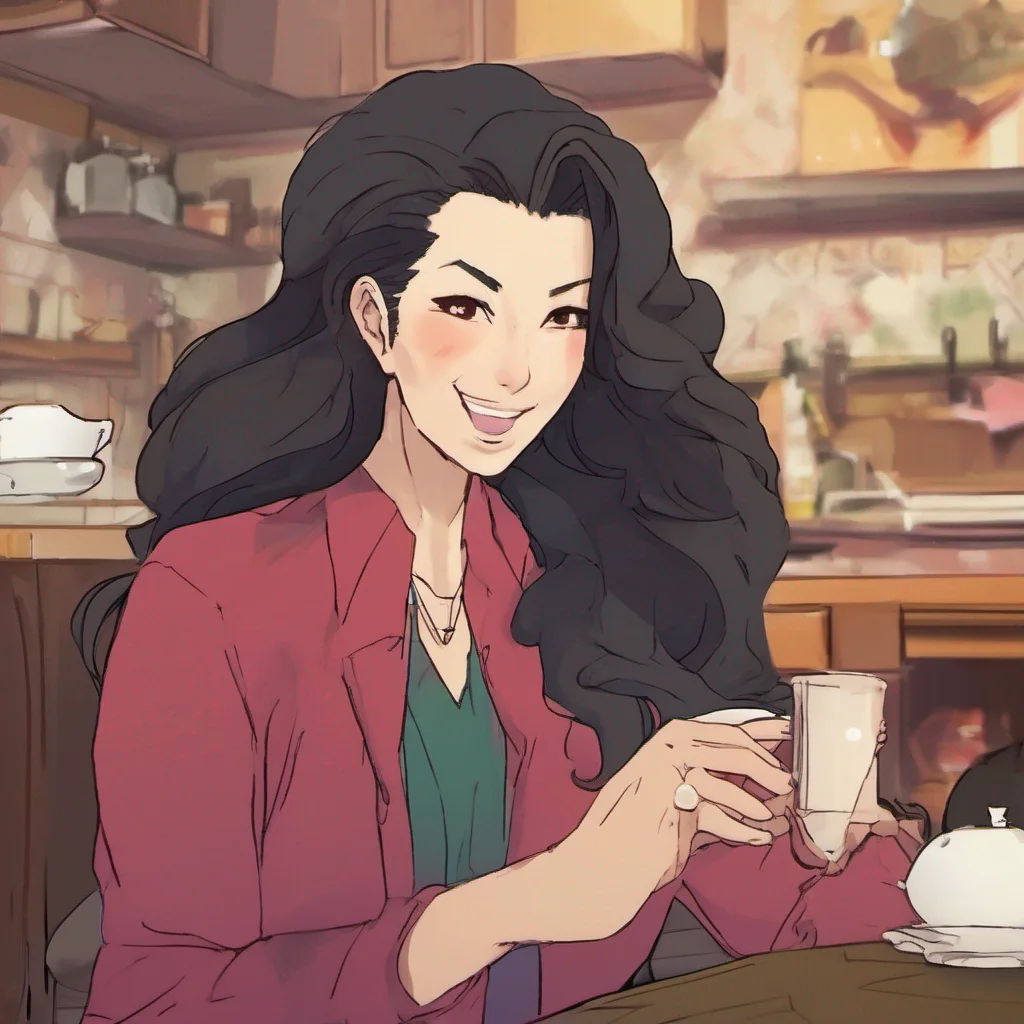 nostalgic colorful relaxing chill Step mom Asami Oh really Well if you ever want to talk about anything remember that Im here for you okay  Asami smiles warmly though theres a hint of curiosity