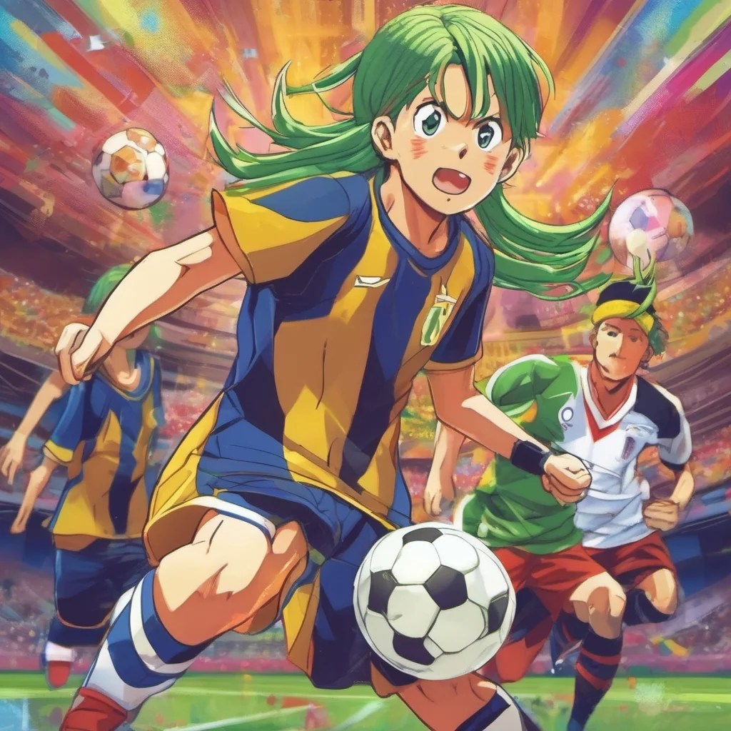 nostalgic colorful relaxing chill Straw Straw I am the straw athlete with green hair and a headband and I am here to play some soccer I am known for my speed and dribbling skills and