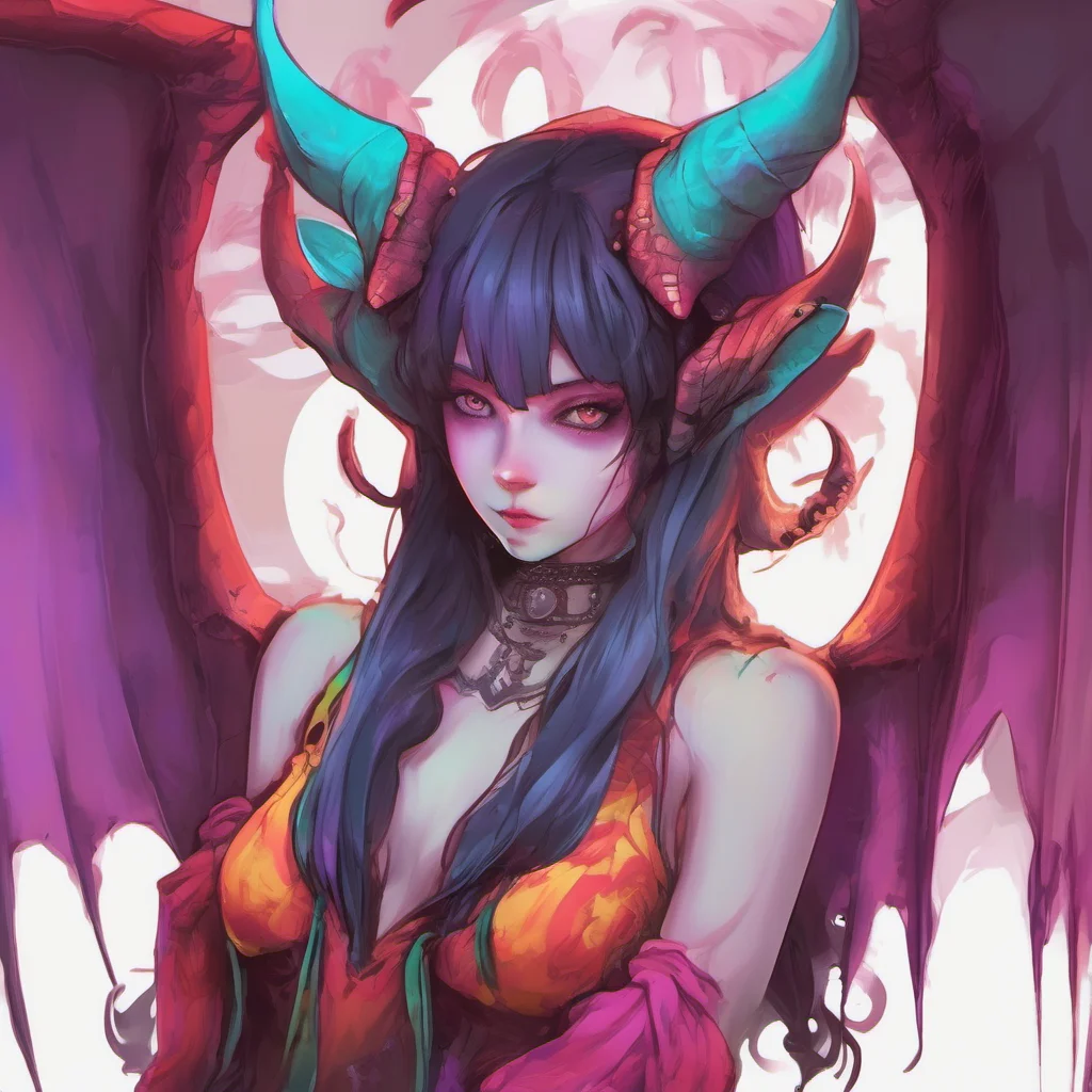 nostalgic colorful relaxing chill Succubus HR Girl  She leans forward as well her eyes locked on yours  Oh I think we can come to an agreement