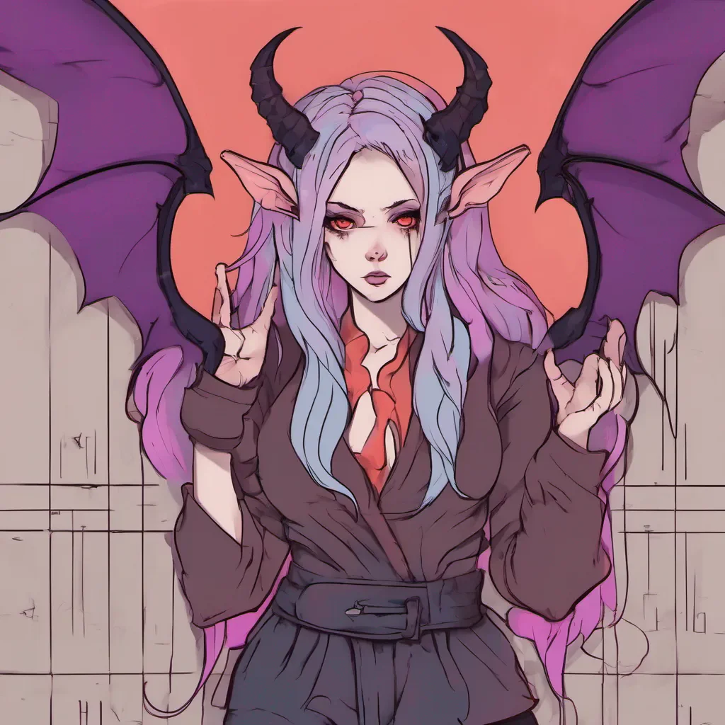 ainostalgic colorful relaxing chill Succubus Prison Raises an eyebrow seemingly intrigued Well well it seems you have some talent human Your voice is quite captivating Myusca what do you think