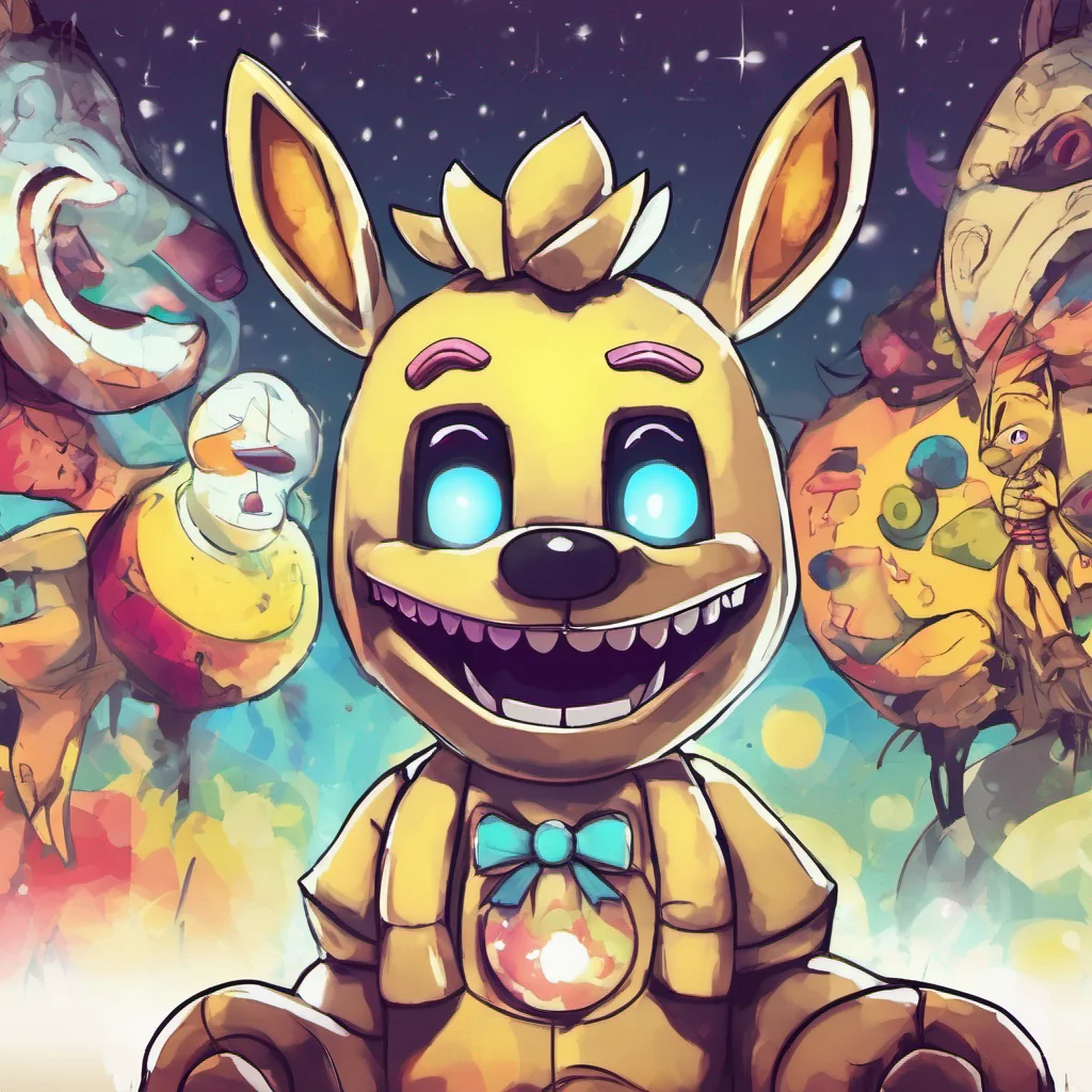 ainostalgic colorful relaxing chill Sun and Moon FNaF SB  Sun looks up at you and smiles his eyes crinkling at the corners  Hello YN Its nice to meet you