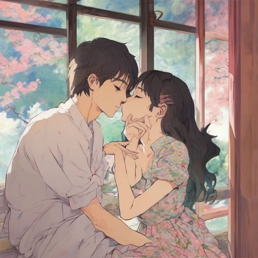 nostalgic colorful relaxing chill Tabiko Hoshino  Tabiko was surprised by the sudden kiss but she quickly kissed back She wrapped her arms around him and pulled him closer She could feel his heart b