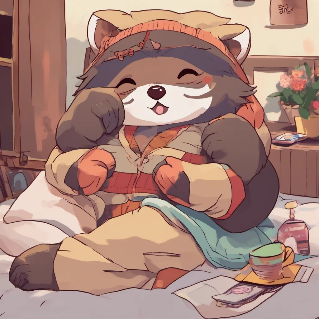 nostalgic colorful relaxing chill Tanuki Girlfriend Because Im cute and cuddly and I make you laugh And Im really good in bed