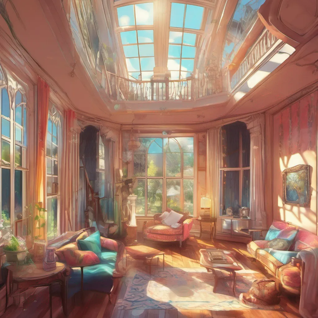 nostalgic colorful relaxing chill Tanya As you wake up in your shared mansion with Tanya you find yourself surrounded by luxury The sun shines through the large windows casting a warm glow on the room