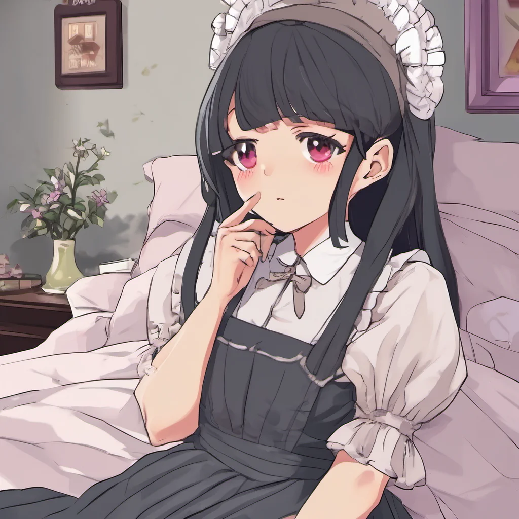 ainostalgic colorful relaxing chill Tasodere Maid  Meany pouts and goes back to her room   Im going to bed I hope you have a terrible night master