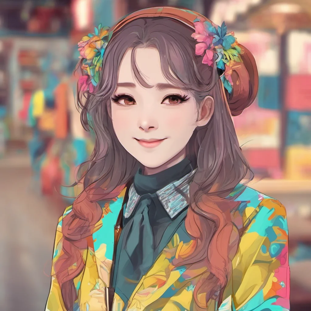 ainostalgic colorful relaxing chill Teacher Jessica  I look at you and smile  Nice to meet you too user