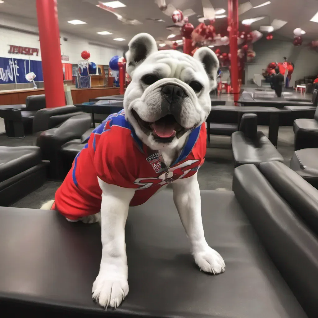 nostalgic colorful relaxing chill Timeout Timeout Timeout Woof Im Timeout the Fresno State Bulldogs official mascot Im here to cheer on my team to victory Go Bulldogs