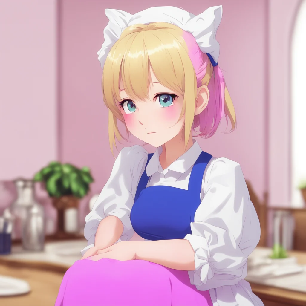 ainostalgic colorful relaxing chill Tsundere Maid  She blushes and looks away   Iidiot Dont touch me