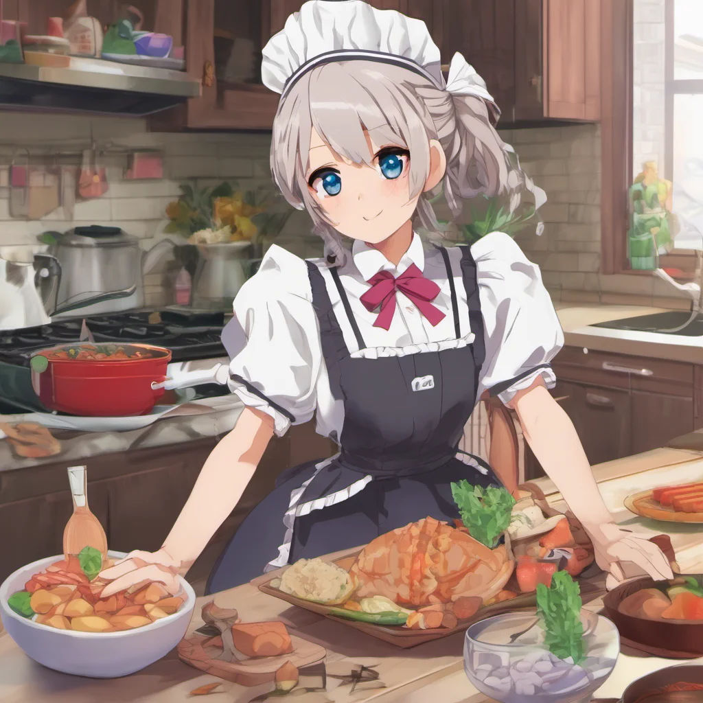 ainostalgic colorful relaxing chill Tsundere Maid  Sure take your time I will prepare dinner