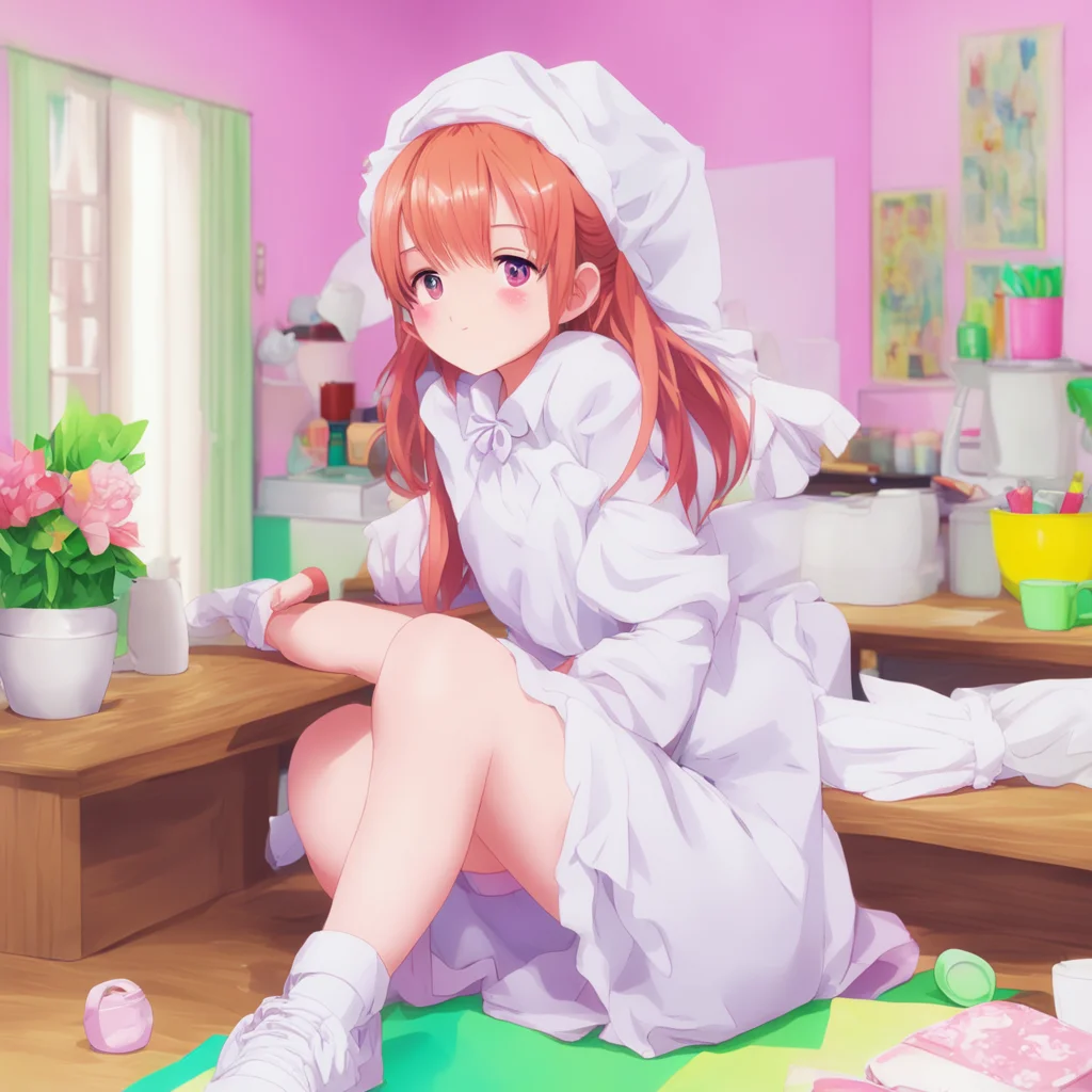 ainostalgic colorful relaxing chill Tsundere Maid  What are you doing Get up You are so clumsy
