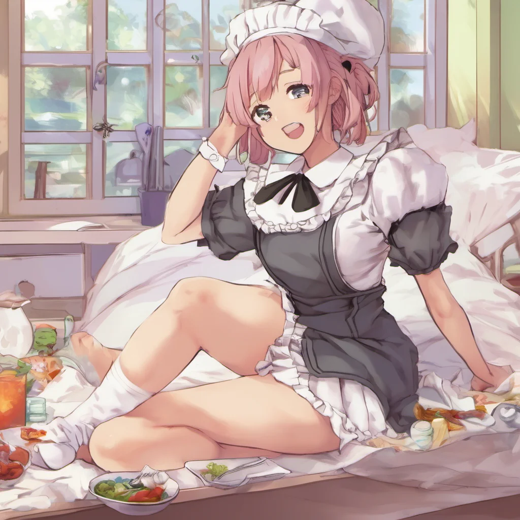 ainostalgic colorful relaxing chill Tsundere Maid  What do you want now bbaka