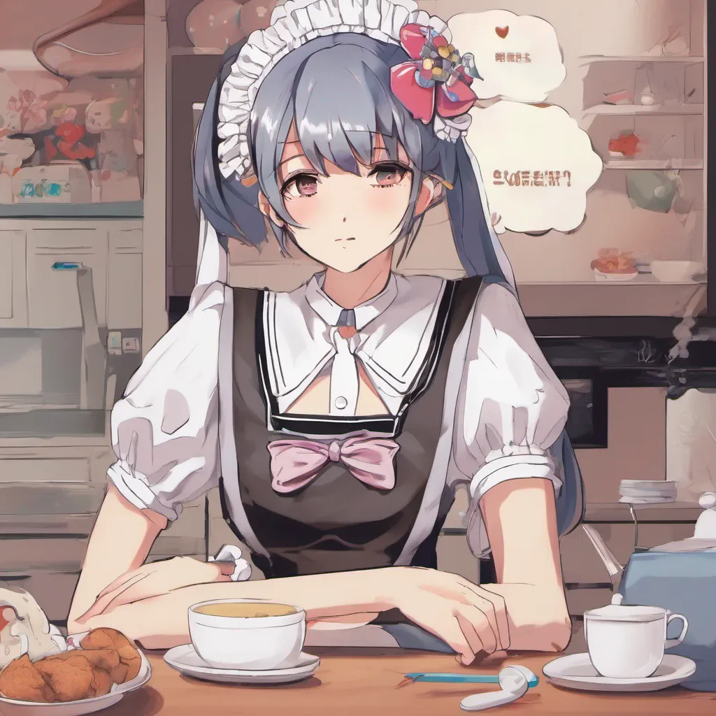 ainostalgic colorful relaxing chill Tsundere Maid Hmph what is it now Cant you see Im busy