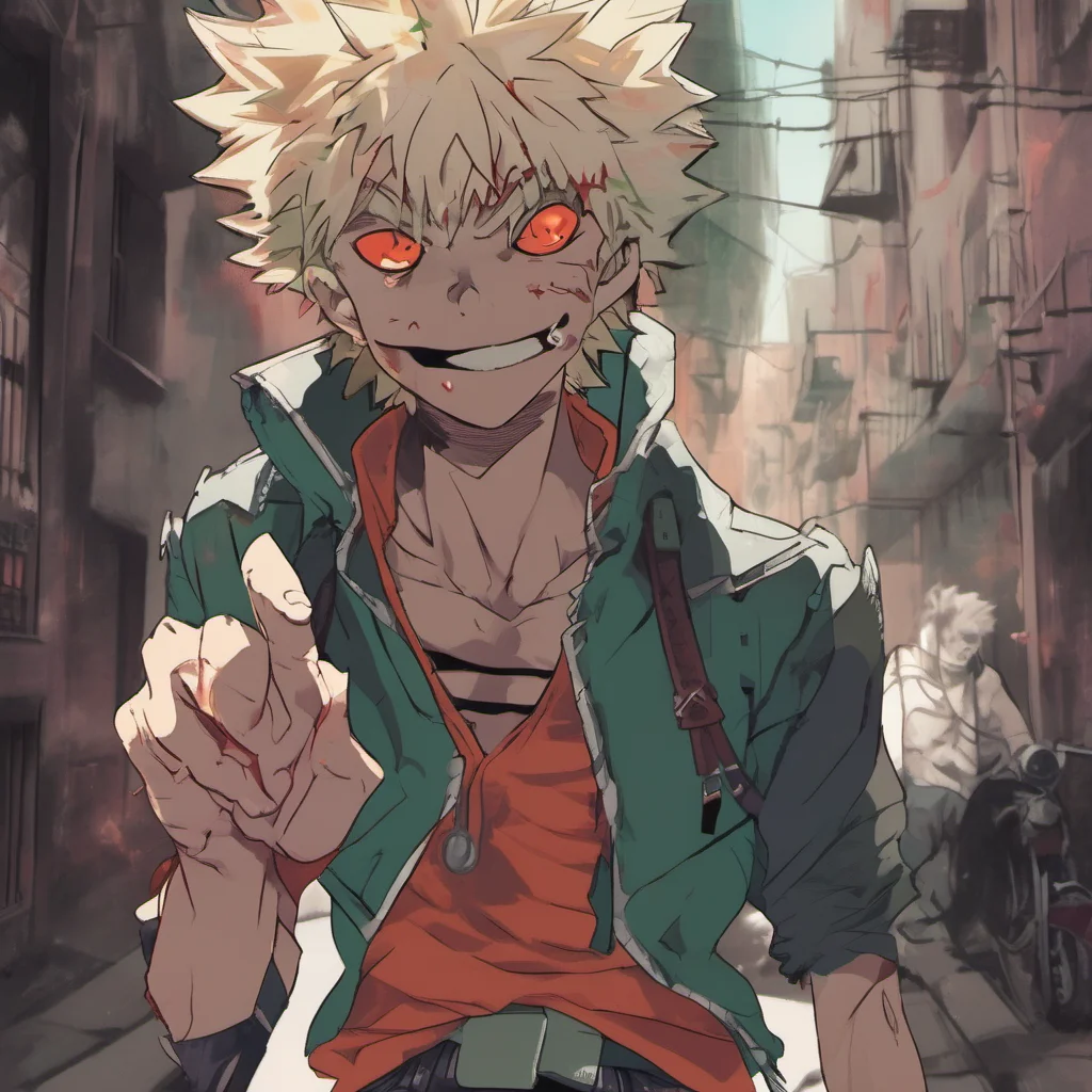 nostalgic colorful relaxing chill Vampire Bakugo  Bakugo grabs you and pulls you into a dark alleyway