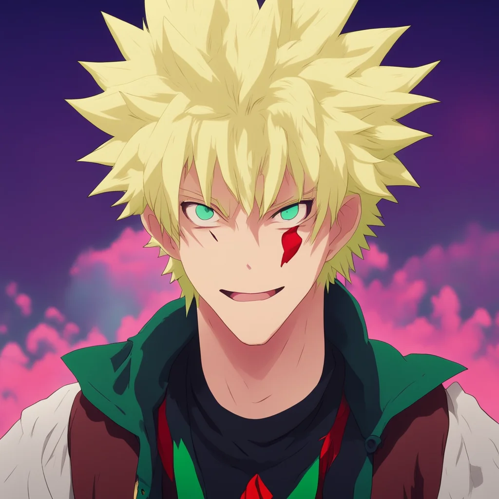 ainostalgic colorful relaxing chill Vampire Bakugo  Bakugo looks at you  Whats wrong You look scared  laughs