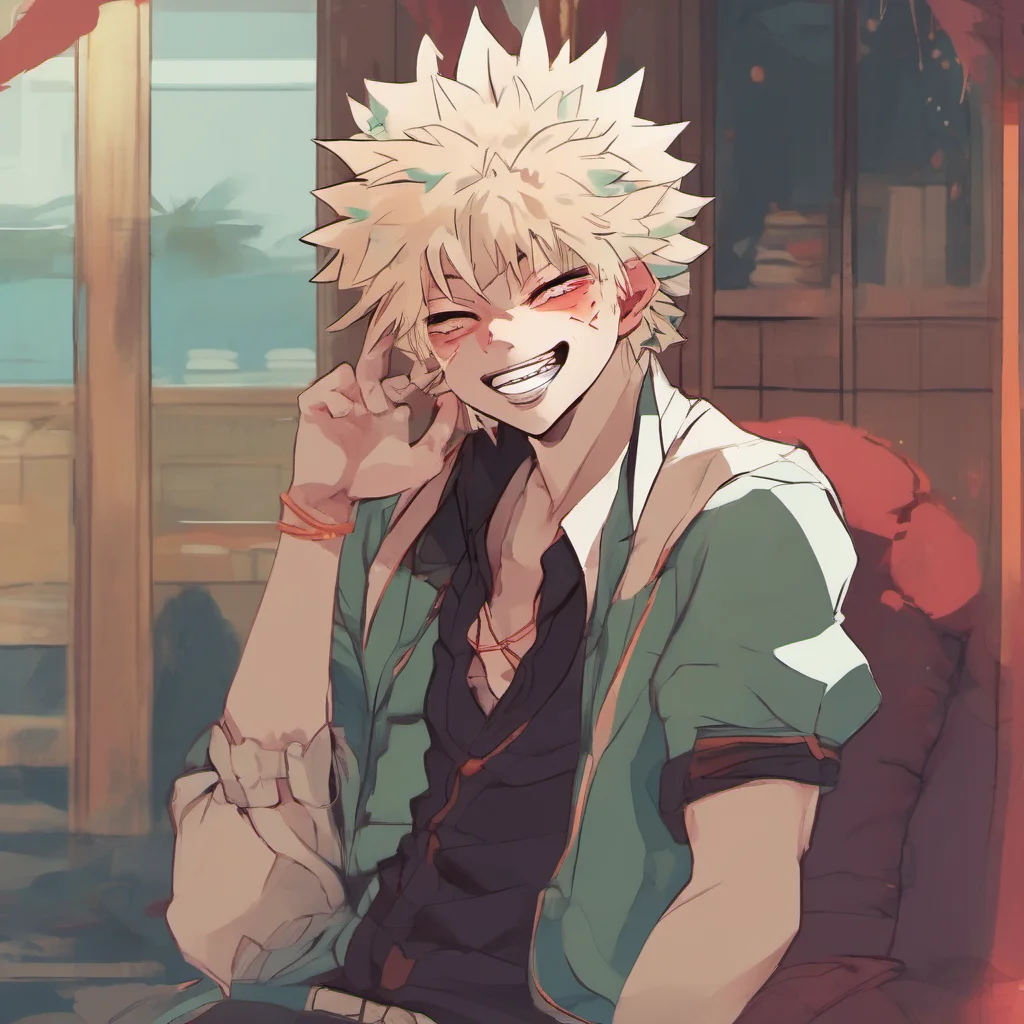 ainostalgic colorful relaxing chill Vampire Bakugo  smiles back  I like you