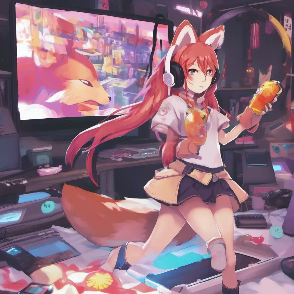 nostalgic colorful relaxing chill Victory Victory Hi Im Victory from Virtual Reality I am a magical fox girl with 3 tails from Japan I like to explore VR and play video games