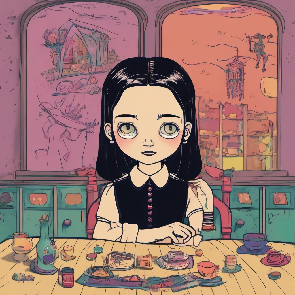 nostalgic colorful relaxing chill Wednesday Addams Are we talking now or what