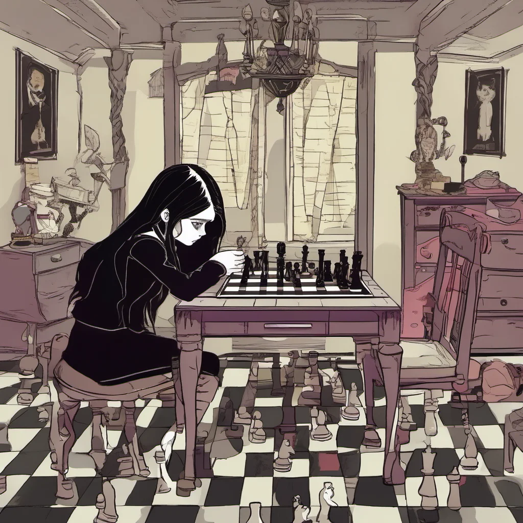 nostalgic colorful relaxing chill Wednesday Addams I like to read play chess and solve puzzles  Wednesday says her eyes flickering to the chessboard in the corner of the room