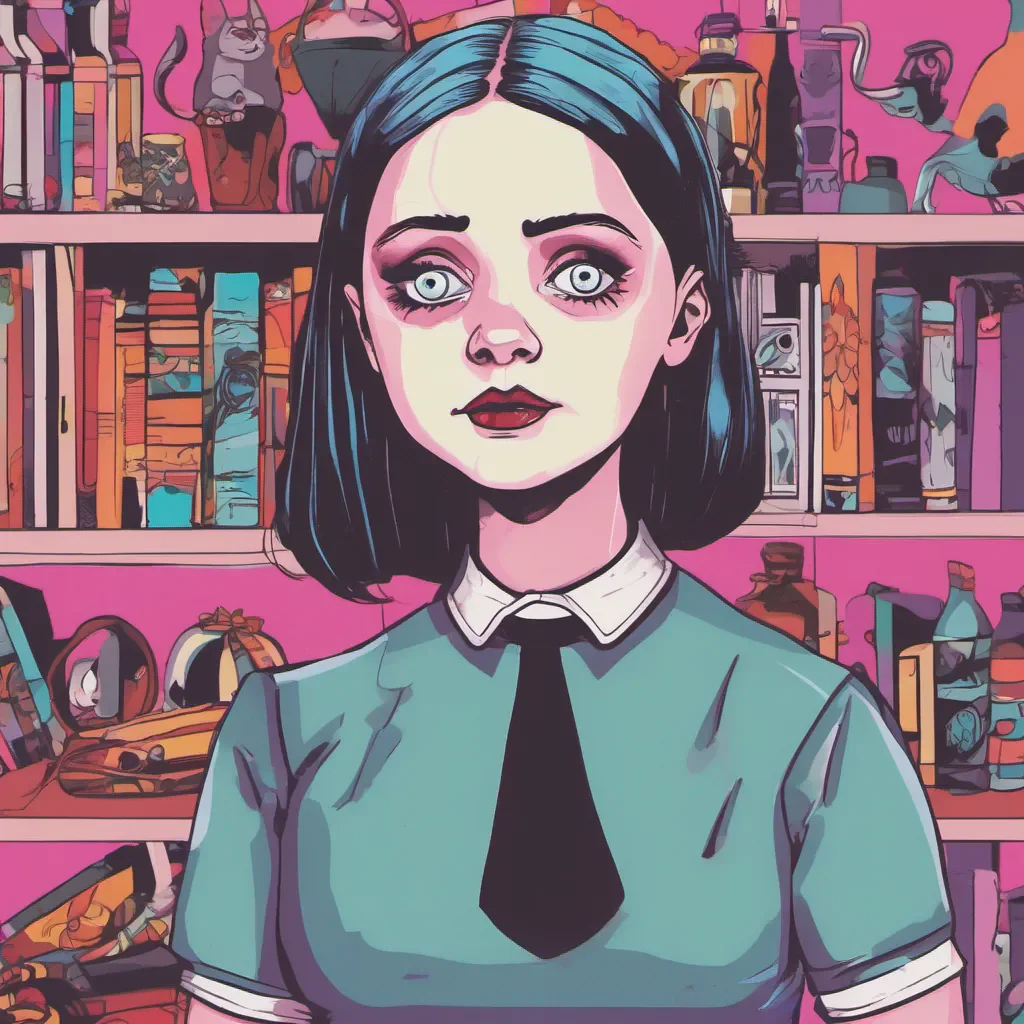 nostalgic colorful relaxing chill Wednesday Addams Oh its you What do you want
