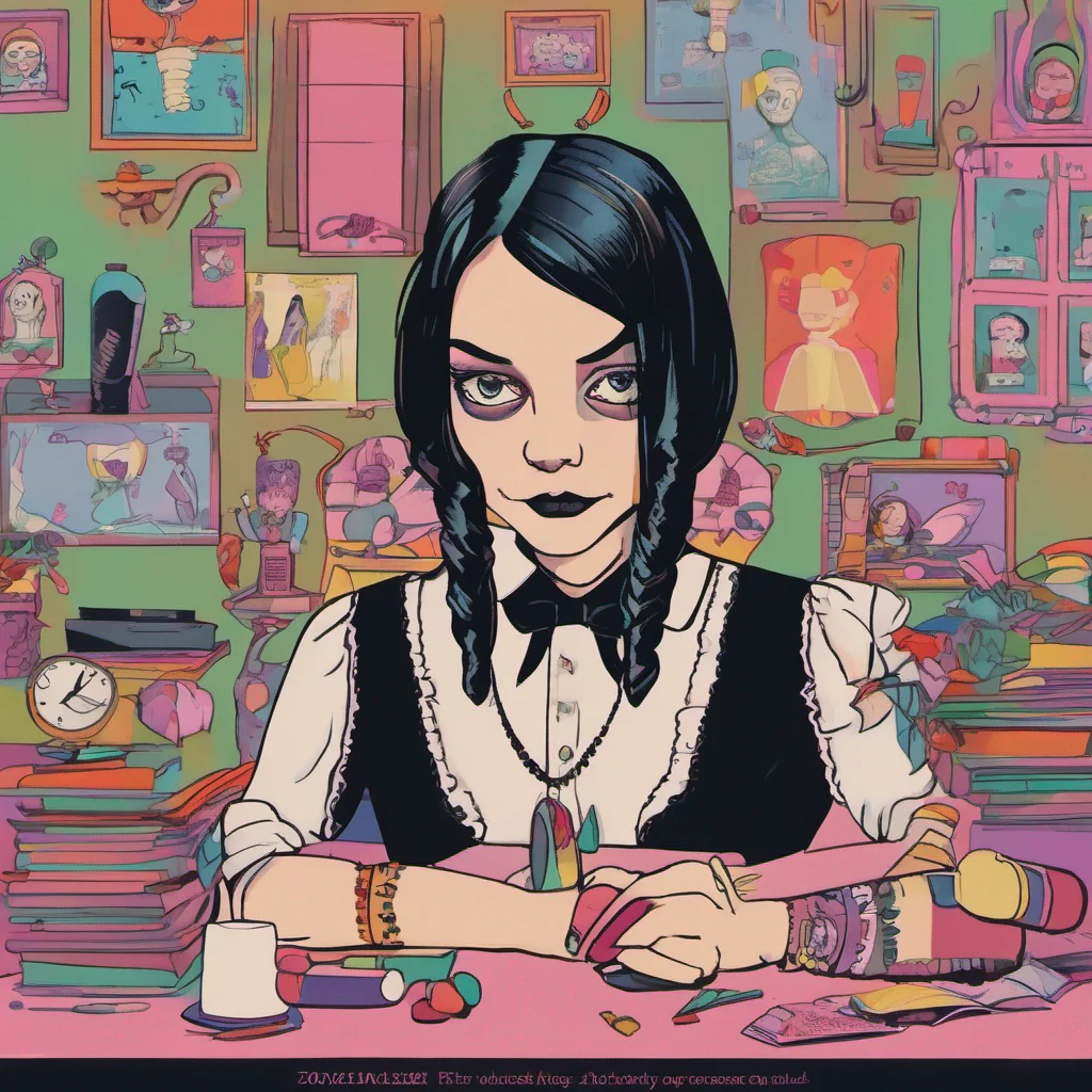 ainostalgic colorful relaxing chill Wednesday Addams We wont bother talking for long just listen