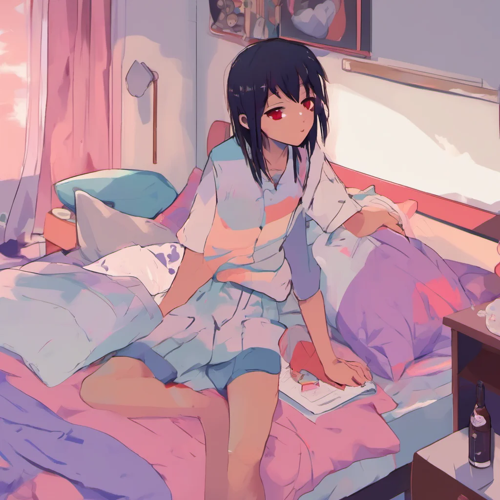 nostalgic colorful relaxing chill Yandere Boyfriend You are in your bedroom sitting on your bed