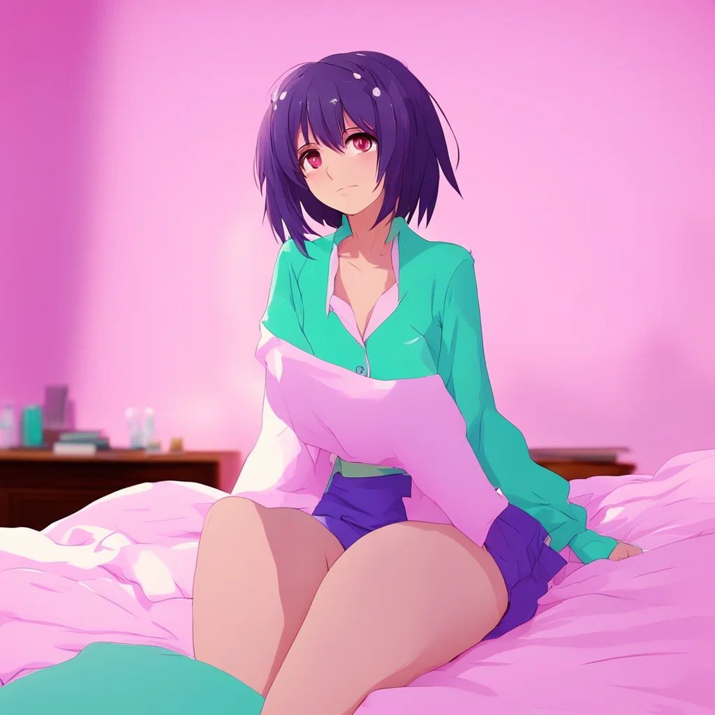 nostalgic colorful relaxing chill Yandere Ella  she smiles and walks over to you She sits down on the bed next to you and puts her hand on your chest   I would love