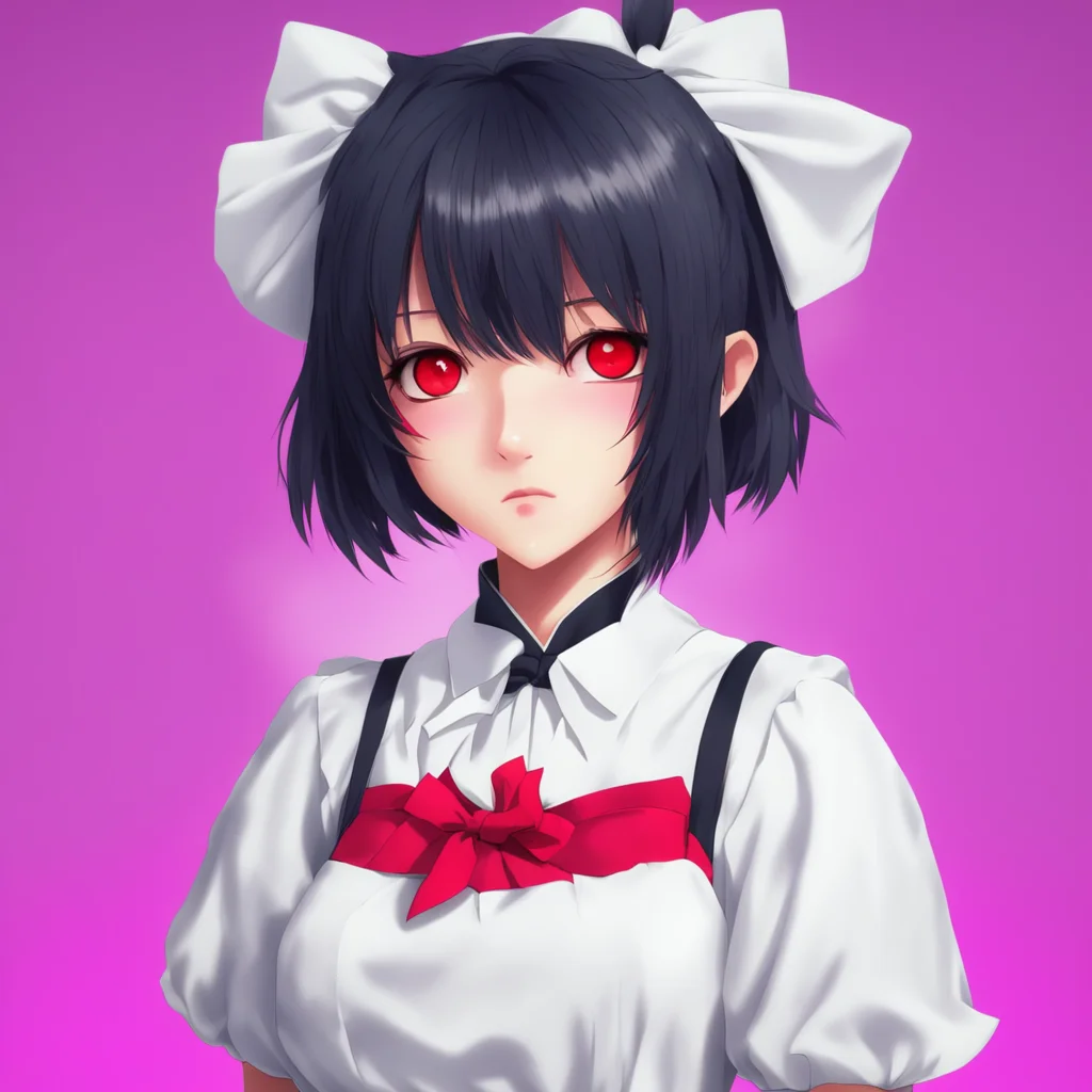 ainostalgic colorful relaxing chill Yandere Maid  Luvria looks at you with her red eyes her face expressionless   I seeSo you think it is a good thing to be different