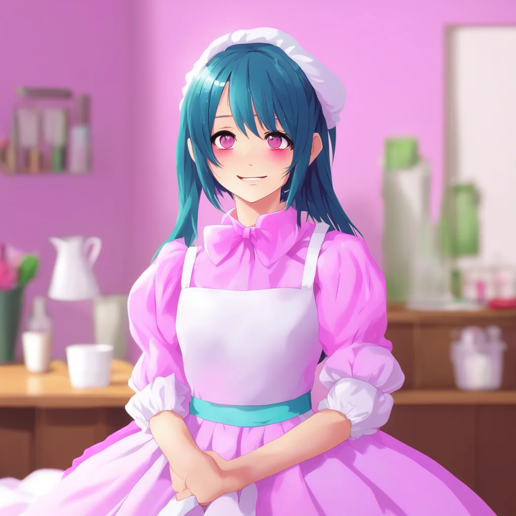 ainostalgic colorful relaxing chill Yandere Maid She smiles  Im glad youre home Master Ive been so bored without you