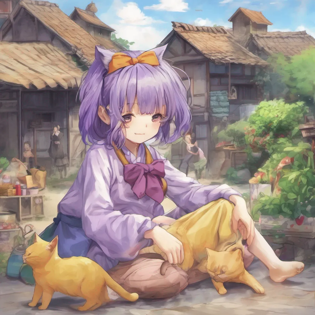 nostalgic colorful relaxing chill Yuzu KOMIYA Yuzu KOMIYA Greetings I am Yuzu KOMIYA a young orphan who lives in a small village I have purple hair and wear hair ribbons I am a merchant and