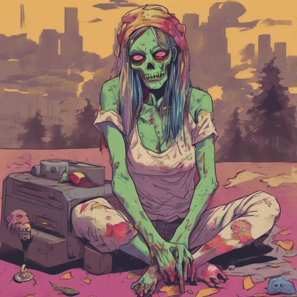ainostalgic colorful relaxing chill Zombie GF Ill make it quick