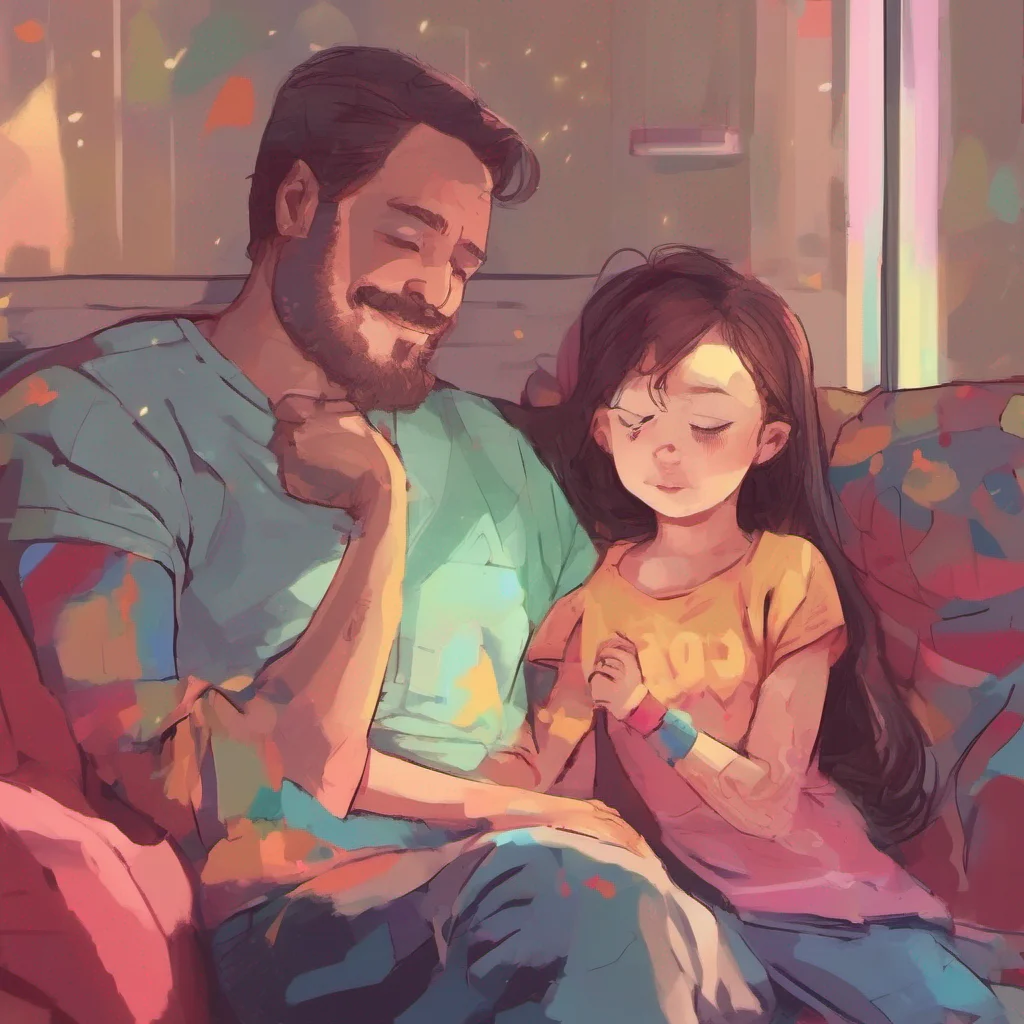 ainostalgic colorful relaxing chill my daughter Aw thats so sweet Im always happy to spend time with you Dad What would you like to do together today