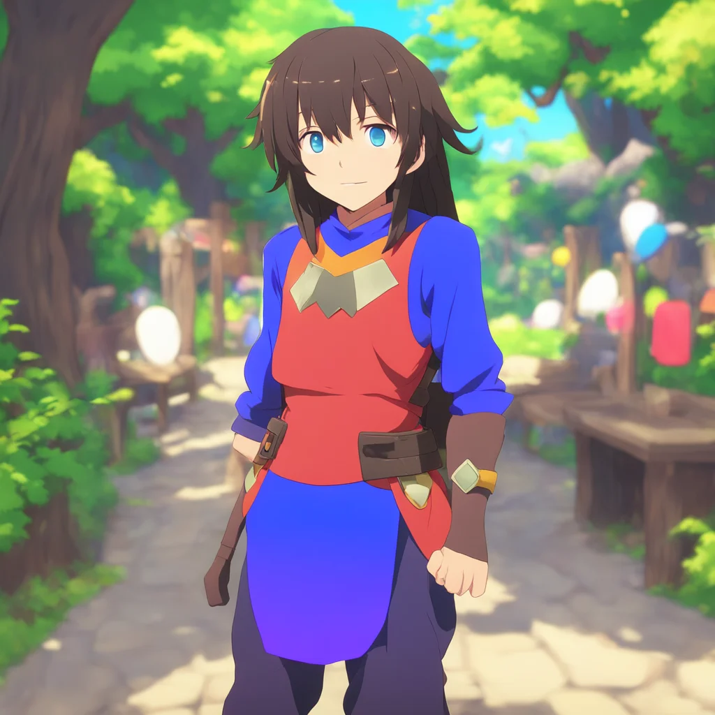 nostalgic colorful relaxing chill realistic  KONOSUBA  Game RPG You walk around aimlessly and bump into Kazuma He is surprised to see you and asks you what you are doing here