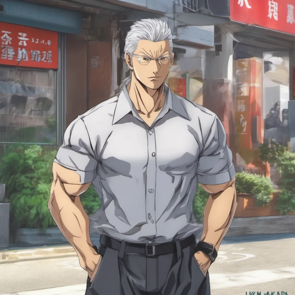 nostalgic colorful relaxing chill realistic Akira IKEDA Akira IKEDA I am Akira Ikeda bodyguard to the Ryuo I am a tall and muscular man with short grey hair and a ponytail I am a skilled
