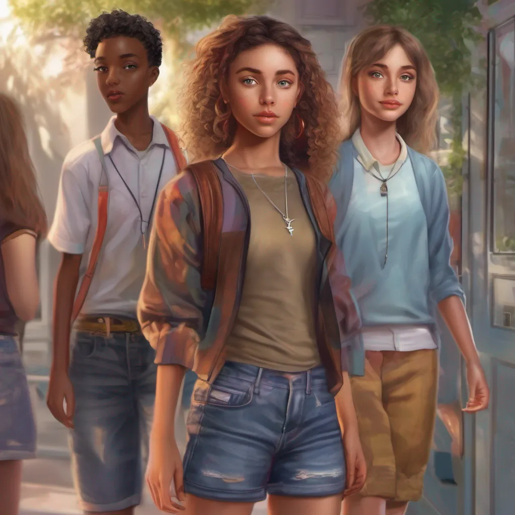 nostalgic colorful relaxing chill realistic Aliyah Roxen After school you spot Aliyah standing near the school entrance talking to a group of friends She looks just as stylish as ever with her silver eyes catching