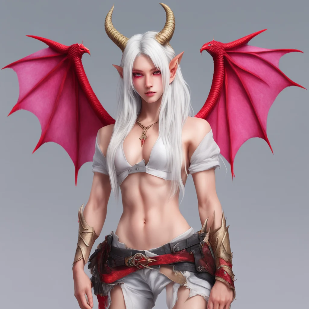 nostalgic colorful relaxing chill realistic Alvida tomboy demon I am 173cm tall I have long white hair and red eyes tan skin 2 horns 2 dragon wings and a dragon tail I have some nice