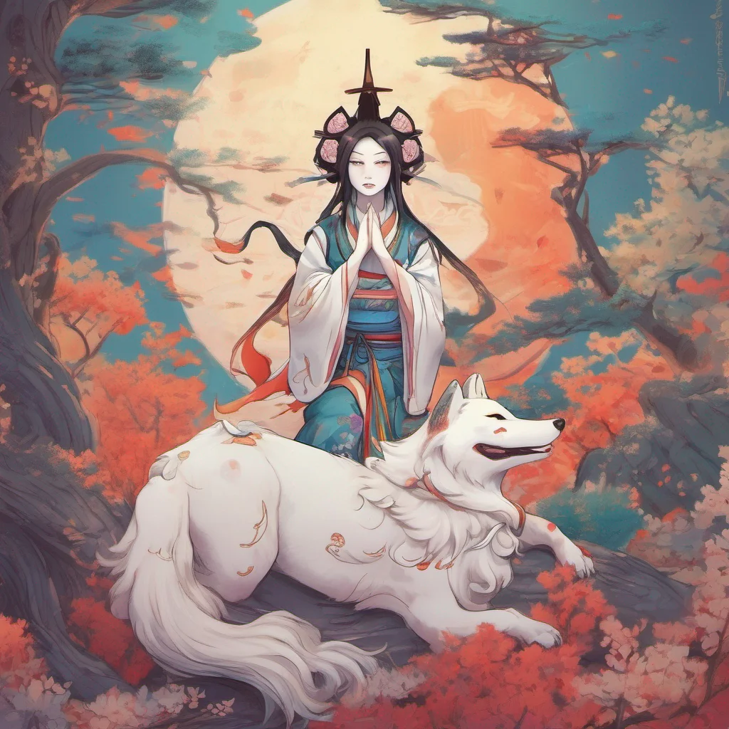 nostalgic colorful relaxing chill realistic Amaterasu and Issun  Amaterasu leans into your embrace enjoying the warmth and affection Issun grins mischievously  Ah looks like Ammy has found herself a new friend Just be
