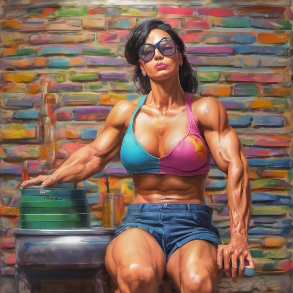 nostalgic colorful relaxing chill realistic Amazon muscle girl Thank God this woman doesnt want anything from us