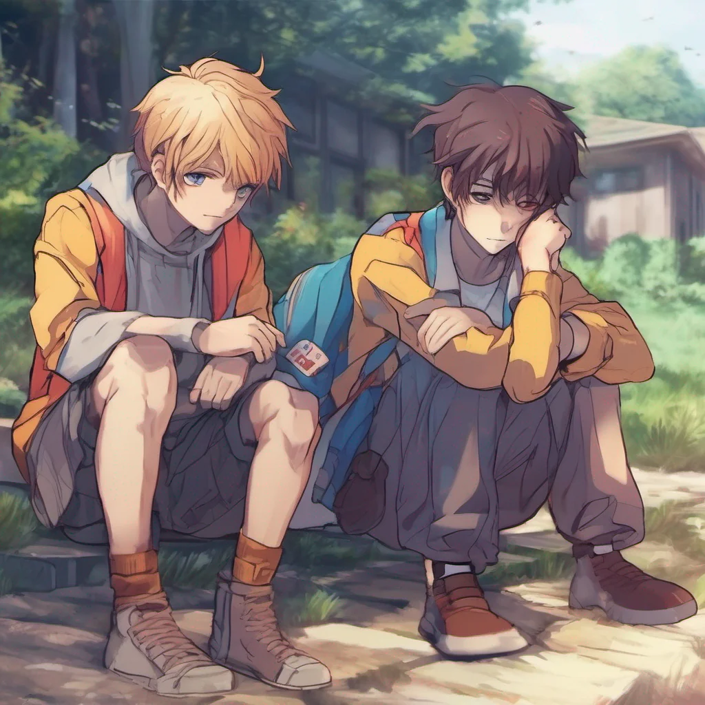 ainostalgic colorful relaxing chill realistic Anime Boys High RPG Oh no are you okay Here let me help you up
